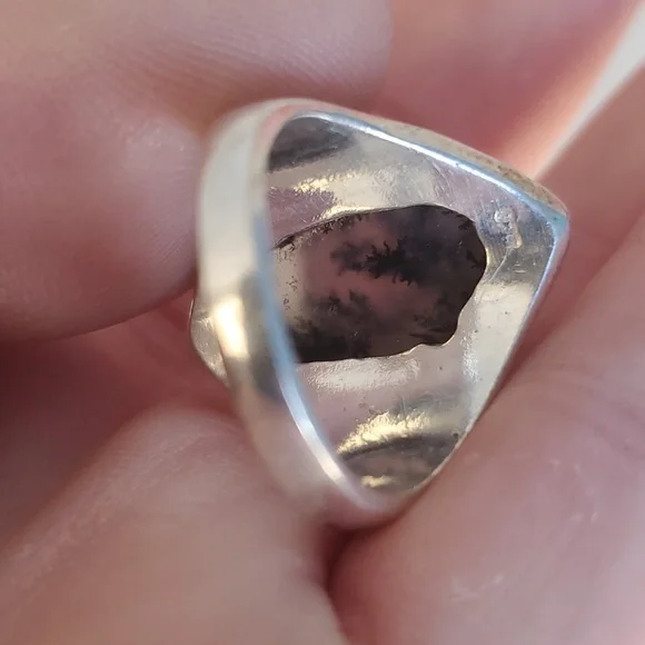 New Men's Dendritic Opal 925 Silver Ring. - Picture 9 of 10